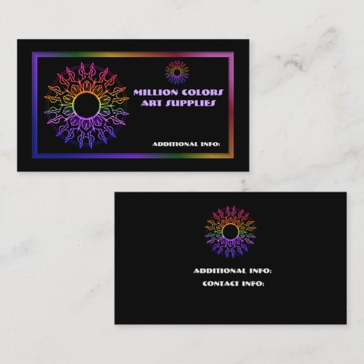 Rainbow Tribal Sun Visitekaartje 3 (Voorkant / Achterkant)