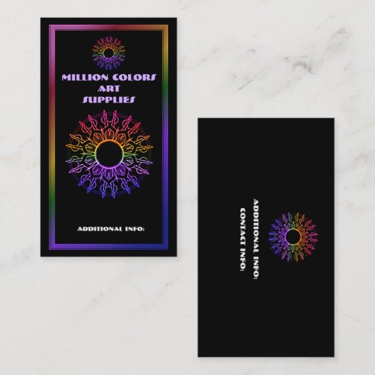 Rainbow Tribal Sun Visitekaartje 4 (Voorkant / Achterkant)