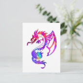 Rainbow Tribal Tattoo Dragon Briefkaart (Staand voorkant)
