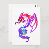 Rainbow Tribal Tattoo Dragon Briefkaart (Voorkant / Achterkant)