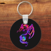 Rainbow Tribal Tattoo Dragon Sleutelhanger (Voorkant)