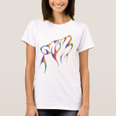 Rainbow Tribal Wolf Head T-shirt (Voorkant)