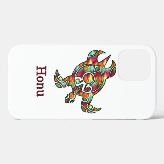 Rainbow Tribal Zee Turtle on White Case-Mate iPhone Case (Achterkant (horizontaal))
