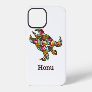 Rainbow Tribal Zee Turtle on White iPhone 12 Hoesje