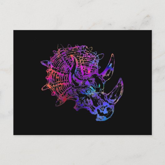 Rainbow Triceratops Dinosaur Briefkaart (Voorkant)