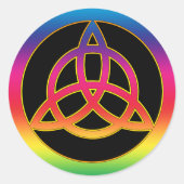 RAINBOW TRINITY KNOOP RONDE STICKER (Voorkant)