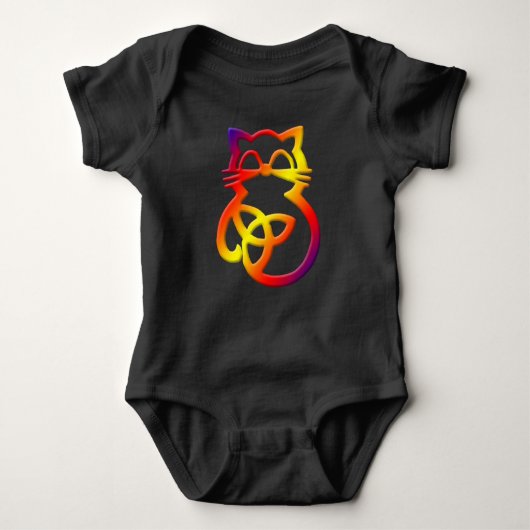 Rainbow Trinity Knot Celtic Cat Baby One Piece Romper (Voorkant)