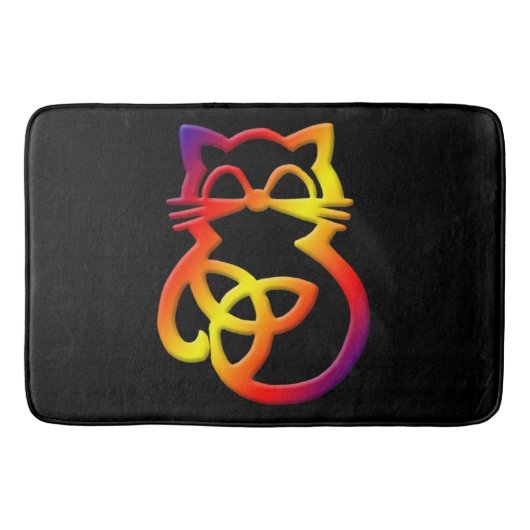 Rainbow Trinity Knot Celtic Cat Bath Mat (Voorkant)
