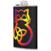 Rainbow Trinity Knot Celtic Cat Flask Heupfles (Links)