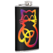 Rainbow Trinity Knot Celtic Cat Flask Heupfles (Rechts)
