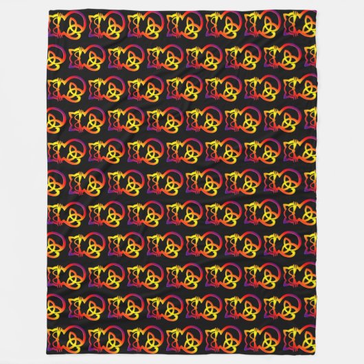 Rainbow Trinity Knot Celtic Cat Fleece Blanket (Voorkant)