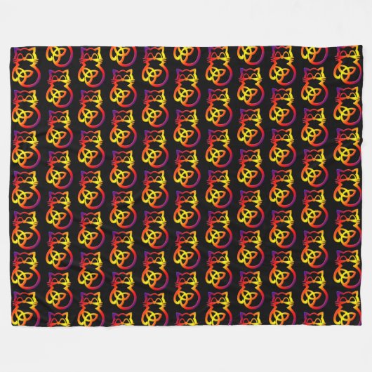 Rainbow Trinity Knot Celtic Cat Fleece Blanket (Voorkant (Horizontaal))