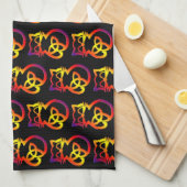Rainbow Trinity Knot Celtic Cat Kitchen Towel Theedoek (Quarter Fold)