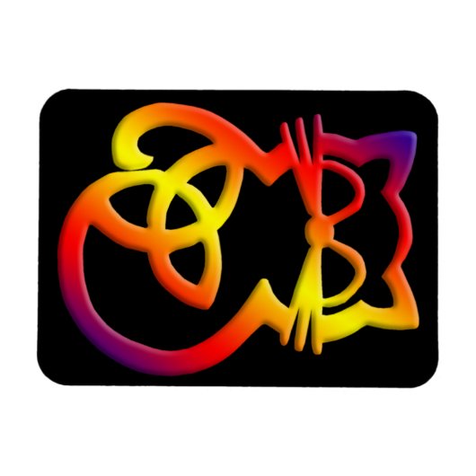 Rainbow Trinity Knot Celtic Cat Magnet Magneet (Horizontaal)