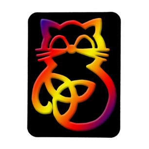 Rainbow Trinity Knot Celtic Cat Magnet Magneet