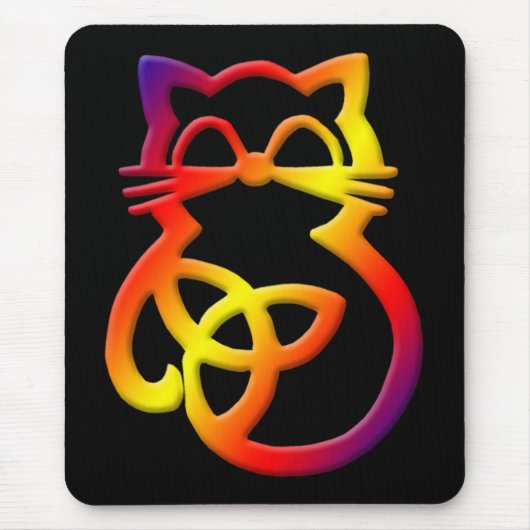Rainbow Trinity Knot Celtic Cat Mousepad Muismat (Voorkant)