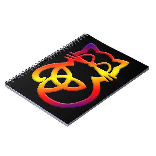 Rainbow Trinity Knot Celtic Cat Notitieboek (Linkerzijde)