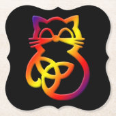Rainbow Trinity Knot Celtic Cat Onderzetters (Voorkant)