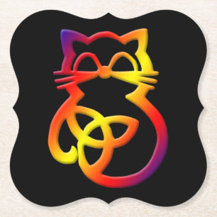 Rainbow Trinity Knot Celtic Cat Onderzetters
