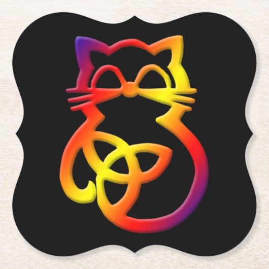 Rainbow Trinity Knot Celtic Cat Onderzetters (Voorkant)
