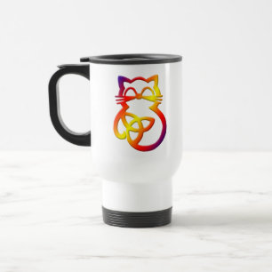 Rainbow Trinity Knot Celtic Cat Travel Mug Reisbeker