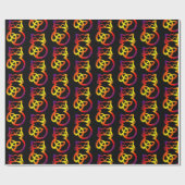 Rainbow Trinity Knot Celtic Cat Wrapping Paper Cadeaupapier (Vlak)