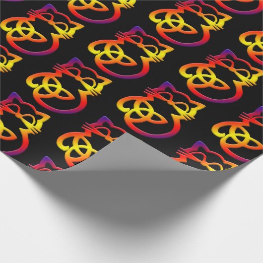Rainbow Trinity Knot Celtic Cat Wrapping Paper Cadeaupapier (Hoek)