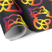 Rainbow Trinity Knot Celtic Cat Wrapping Paper Cadeaupapier (Rol Hoek)