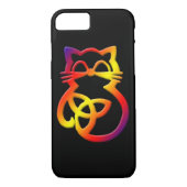 Rainbow Trinity Knot Keltische Cat iPhone 8/7 Hoes (Achterkant)