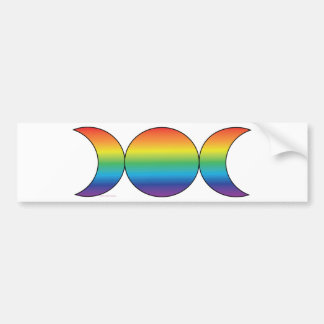 Rainbow Triple Moon Bumpersticker