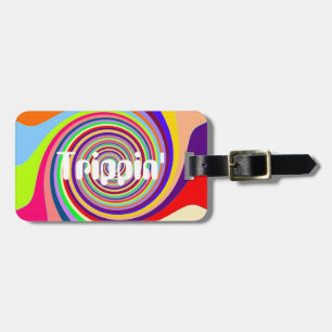 Rainbow Trippin' psychedelic pop art snoep swirl Bagagelabel