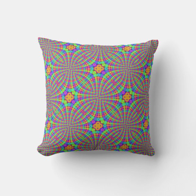 Rainbow Trippy Circles Pillow Kussen (Voorkant)