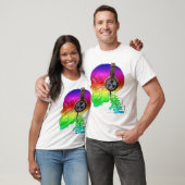 Rainbow Trippy Skull Bone Music T-shirt (Unisex)
