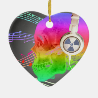 Rainbow Trippy Skull Music Psychedelic Dance Party Keramisch Ornament