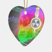 Rainbow Trippy Skull Music Psychedelic Dance Party Keramisch Ornament (Links)
