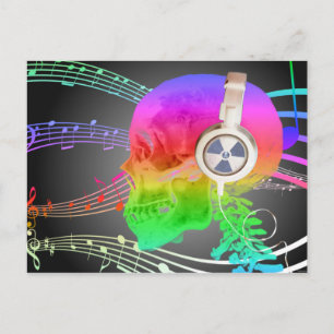 Rainbow Trippy Skull Music Psychedelic Dance Party Uitnodiging Briefkaart