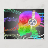 Rainbow Trippy Skull Music Psychedelic Dance Party Uitnodiging Briefkaart (Voorkant)