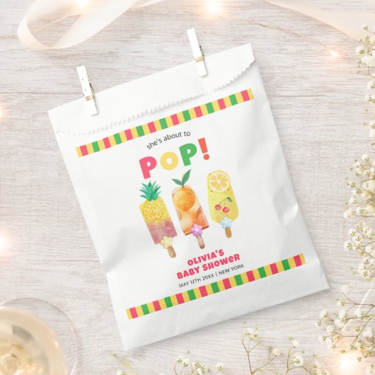 Rainbow Tropical Fruit Ice Cream Pop Baby shower Bedankzakje (Geknipt)