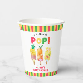 Rainbow Tropical Fruit Ice Cream Pop Baby shower Papieren Bekers