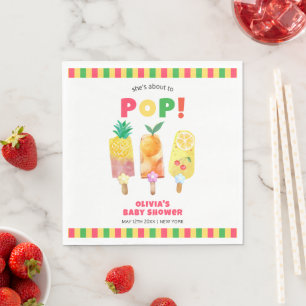 Rainbow Tropical Fruit Ice Cream Pop Baby shower Servet