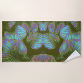 Rainbow Tropical Leaves Beach Towel Strandlaken (Voorkant)