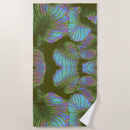 Rainbow Tropical Leaves Beach Towel Strandlaken