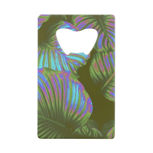 Rainbow Tropical Leaves Creditkaart Flessenopener (Voorkant)