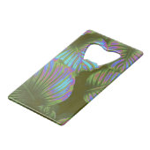 Rainbow Tropical Leaves Creditkaart Flessenopener (Voorkant Gekanteld)