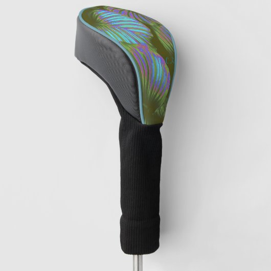 Rainbow Tropical Leaves Golf Club Head Hoesje Golfheadcover (Schuin)