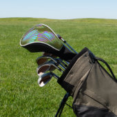 Rainbow Tropical Leaves Golfkop Hoesje Golfheadcover (Insitu)