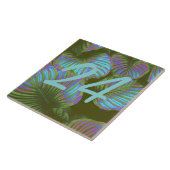 Rainbow Tropical Leaves House Number keramische te Tegeltje (Zijkant)