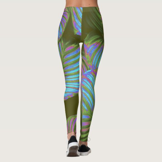 Rainbow Tropical Leaves Leggings (Achterkant)
