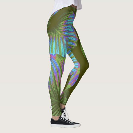 Rainbow Tropical Leaves Leggings (Rechts)