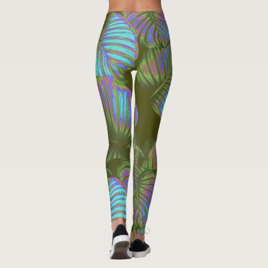 Rainbow Tropical Leaves Leggings (Achterkant)